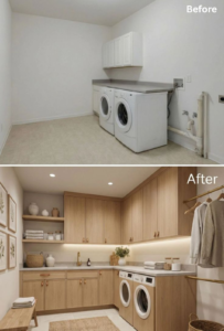 hazelnut modular before after
